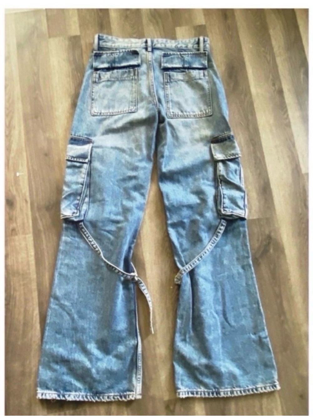 ZARA Wide Leg Cargo Jeans Size 2 - Picture 7 of 8